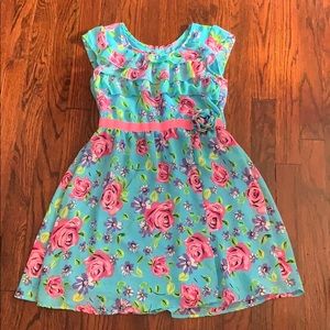 Blue floral dress for kids